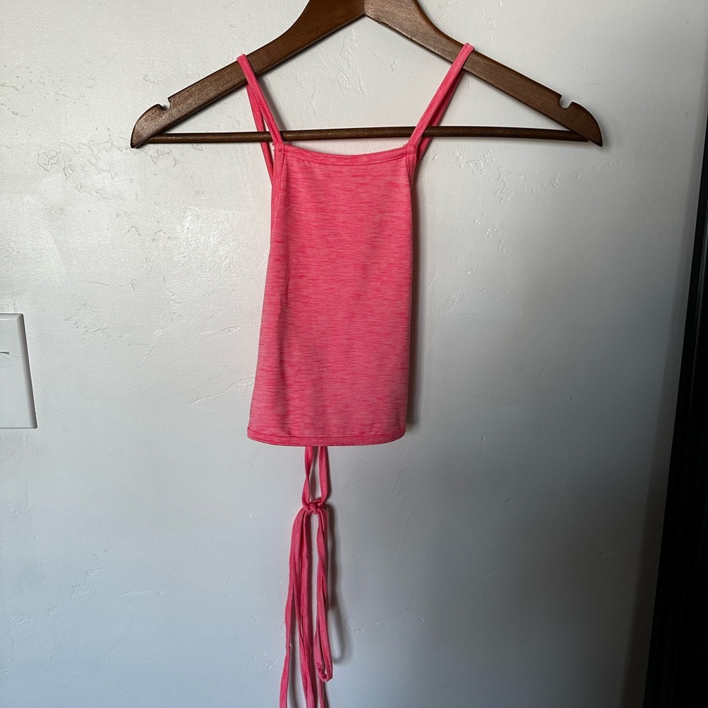 Hot Pink Open Back Crop Top